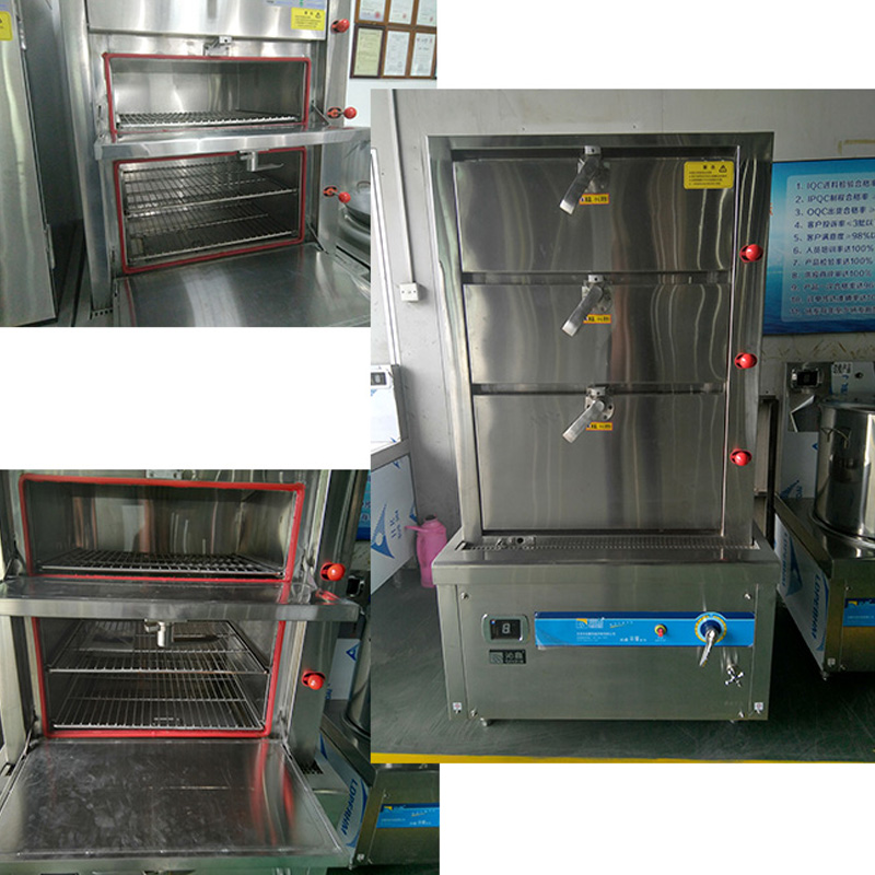 Three Doors Commercial Induction Seafood Steamer Cabinet
