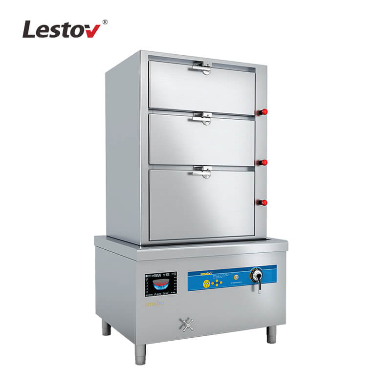 Three Doors Commercial Induction Seafood Steamer Cabinet