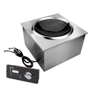 220v Push button Built-in Induction Wok Cooker with control panel