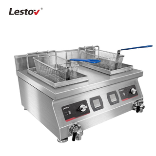 Countertop Double Baskets Induction Deep Fat Fryer for Chip