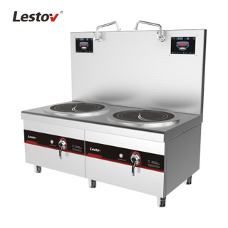 Double Burners Commercial Induction Soup Cooker With Glass Ceramic